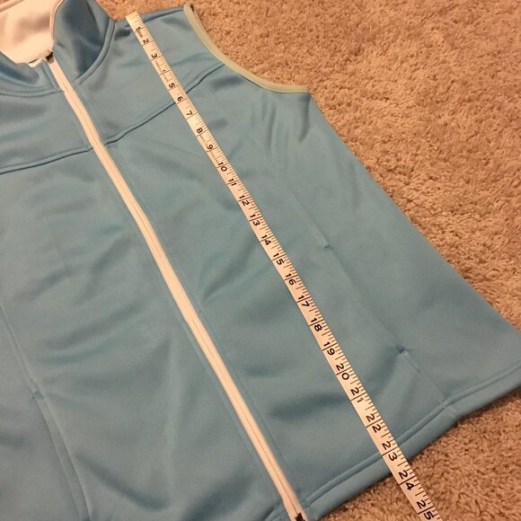 Retro Ice Blue Poly-Flex High Collar Zip Up Vest - Picture 16 of 16